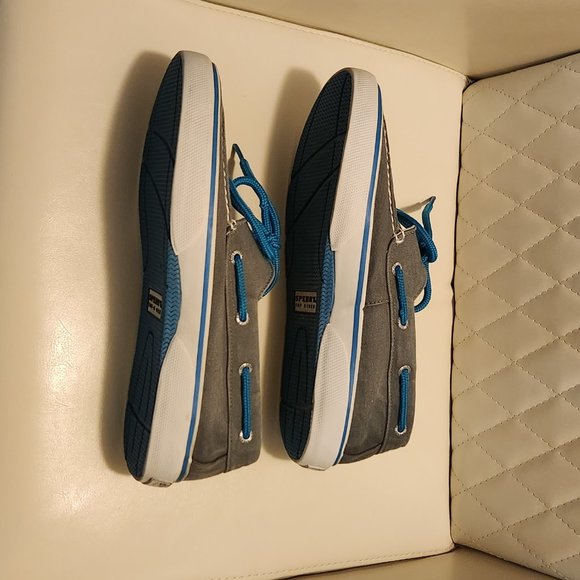 Men's Sperry Top Sider Grey/White Denim Washed Sneakers. Size 9.Good Condition - Picture 16 of 16